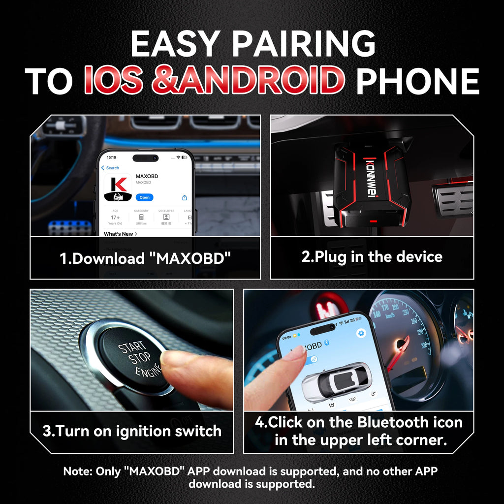 2026  MAXOBD Car OBDII Fault Diagnostic Tool Full System Deep Scan Bluetooth Connection OBD2 Scan Tool