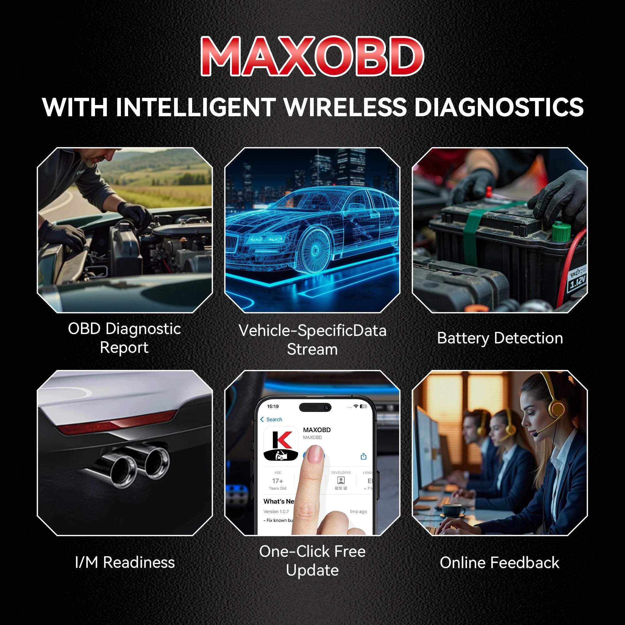 2026  MAXOBD Car OBDII Fault Diagnostic Tool Full System Deep Scan Bluetooth Connection OBD2 Scan Tool